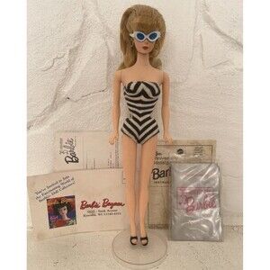 Vintage 1958 Barbie Doll Head With 1993 Body And Accessories